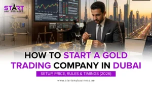 Read more about the article How to Start a Gold Trading Company in Dubai, UAE: Setup, Price, Rules & Timings (2026)