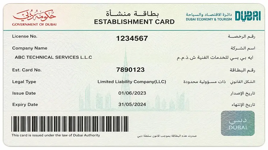 Establishment Card Dubai, UAE